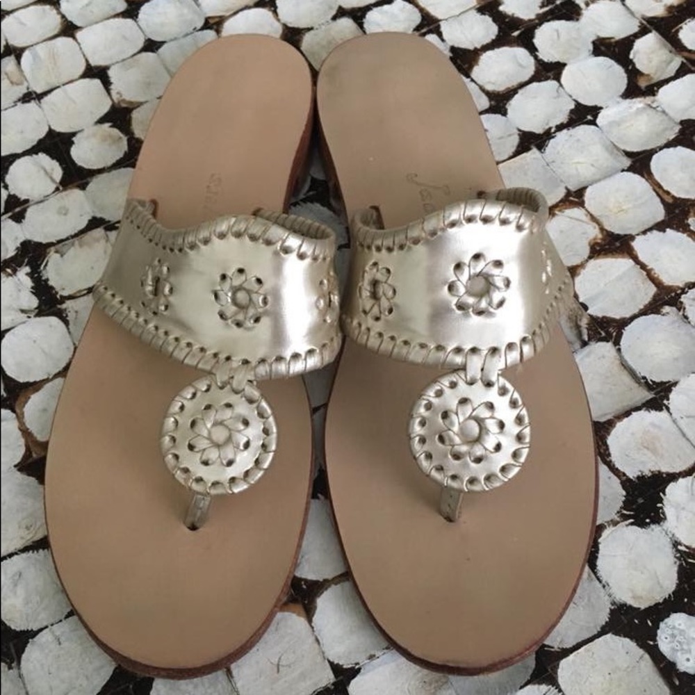 Jack Rogers metallic gold sandals